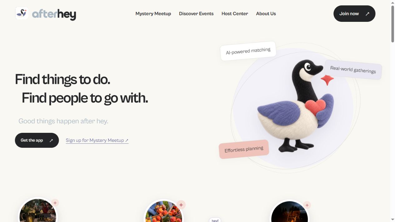 公开主页截图,采集于 2026 年 10 月。截图展示产品页面,不代表用户规模或实际增长成果。